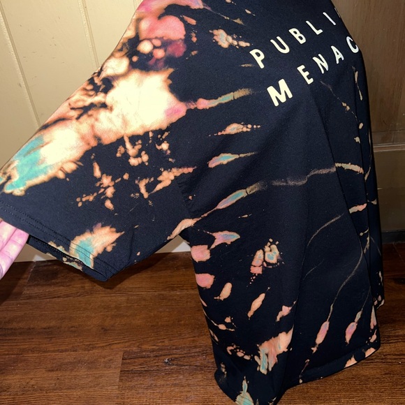 New Public Menace Colorful Reverse Tie-Dye Graphic Tee Size XL - Picture 6 of 13